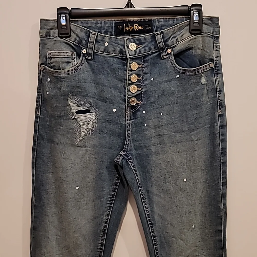 Indigo Rein High Rise Flare Jeans sz 7, NWT - Picture 2 of 7